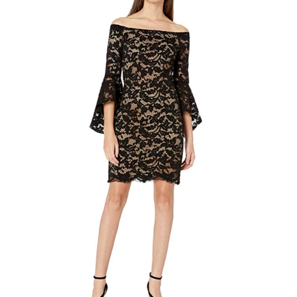 Karen Kane Off-the-Shoulder Lace Dress